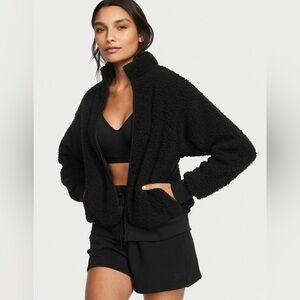 VICTORIA'S SECRET Cozy Sherpa Full-Zip Mock Neck Teddy Jacket